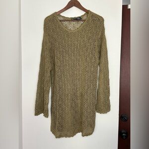 Green Open Knit Sweater